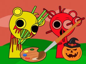 Spooky Sprunki Coloring Fun