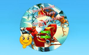 Round Jigsaw Puzzle: Funny Christmas Pictures Puzzle Game